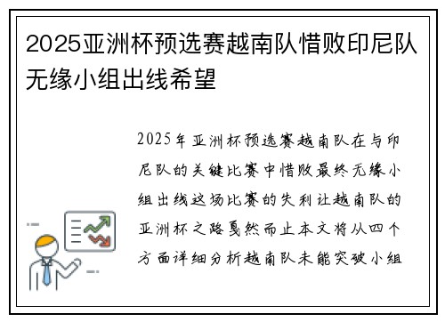 2025亚洲杯预选赛越南队惜败印尼队无缘小组出线希望 2025亚洲杯预选赛越南队惜败印尼队无缘小组出线希望